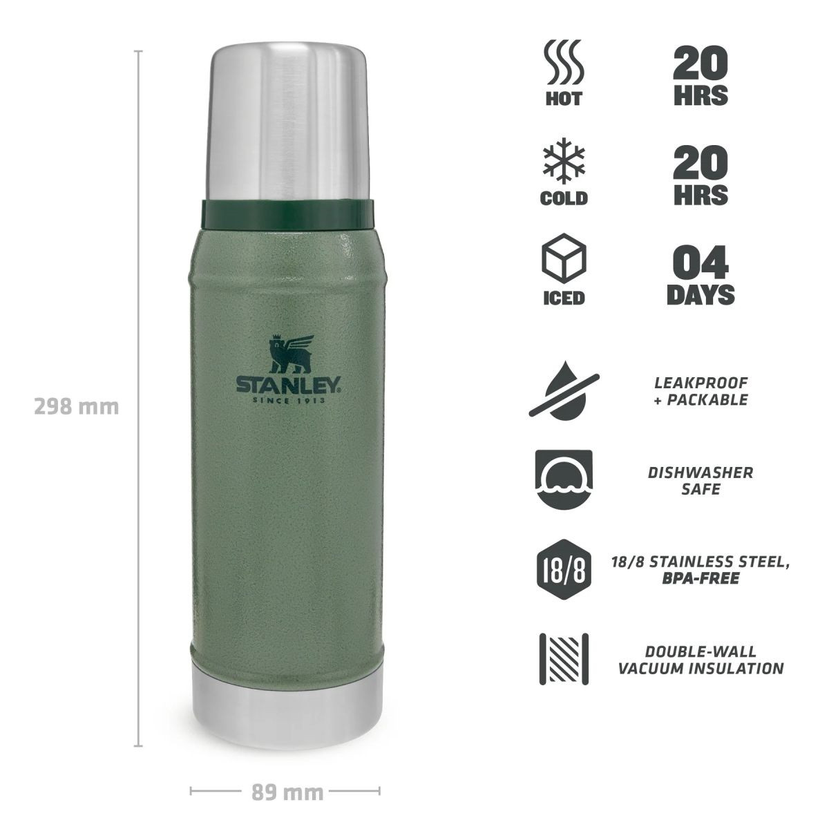 Stanley Classic Legendary termos boca  0.75L zelena 