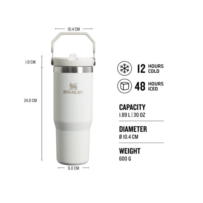 Stanley IceFlow™ Flip Straw Tumbler 0.89L čaša bijela 